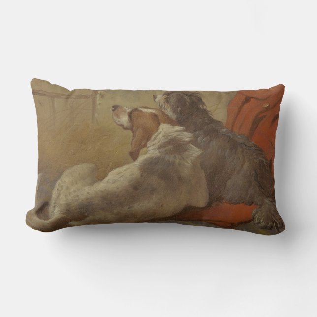 Hund och bojkollie (två Hundar) (djur) Lumbarkudde (Framsida)