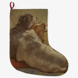 Hund och bojkollie (två Hundar) (djur) Stor Julstrumpa