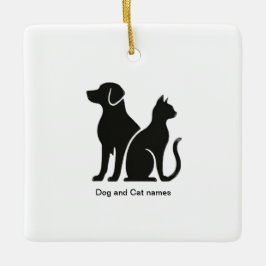 Hund- och Cat boho-design Julgransprydnad Keramik