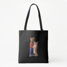 Hund och Cat Hug Tote Bag