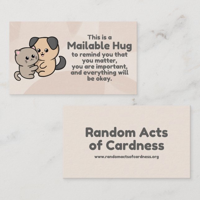 Hund- och Cat Huggingkort (Fram/baksida)