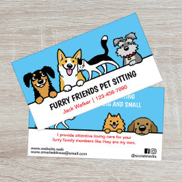 Hund och Cat Pet Sitta Cute Animal Care Funny Visitkort