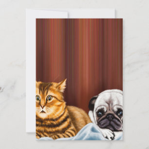HUND- OCH CAT-WATCHNINGSTV Ägare till cute Pug Julkort