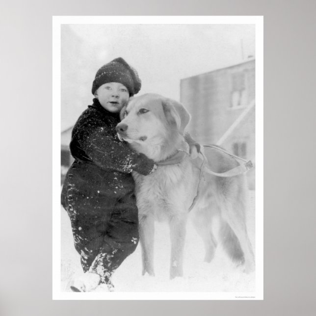Hund och Child Nome Alaska 1926 Poster (Framsidan)