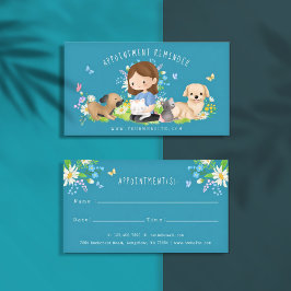 Hund och Djuromsorga Blommigtar för vattenfärg Tidsbeställning Kort