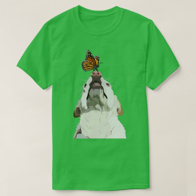Hund och fjäril t shirt (Design framsida)