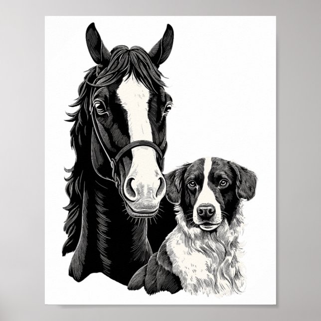 Hund och häst över  häst poster (Framsidan)