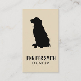 Hund- och Hund-utskrifter (Beige Black) Visitkort