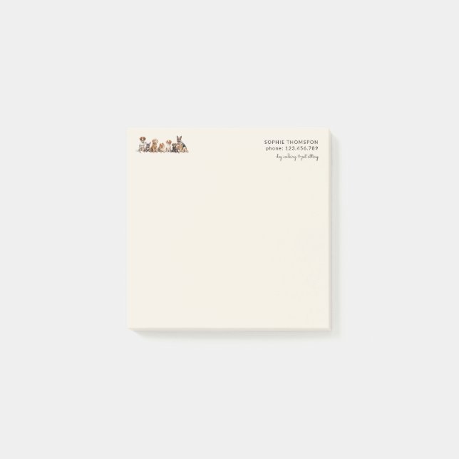 Hund och husdjur hund som går post-it block (Framsida)