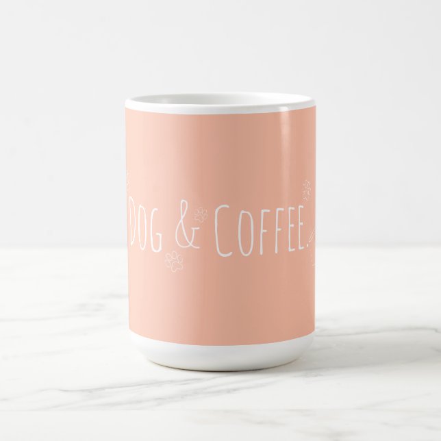 Hund och kaffeOrangen Coral Mugg (Center)