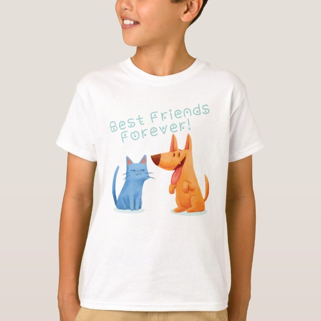 Hund och Kat bästa vän T Shirt (Framsida)