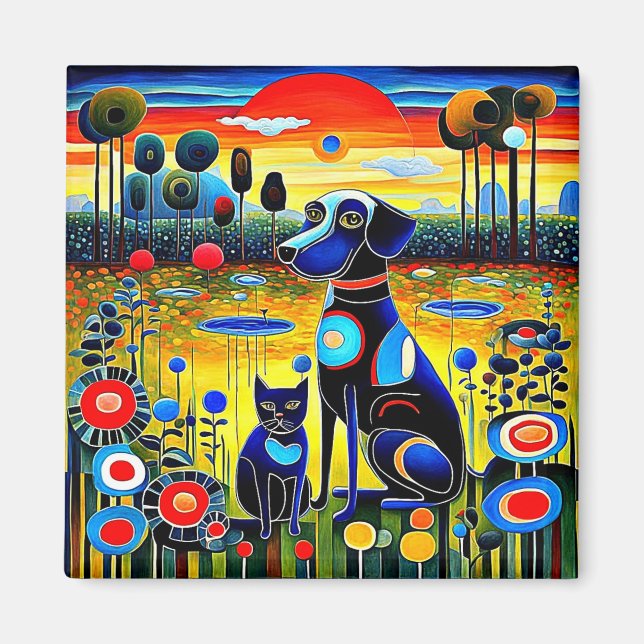 Hund och katt 1 magnet (Framsidan)