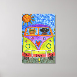 Hund och katt - arbetsyta 24 tum x 36 tum canvastryck