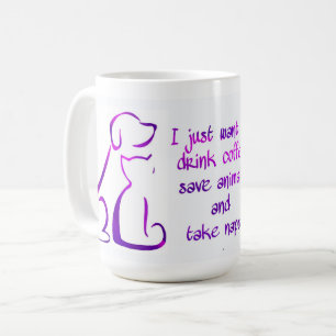 Hund och katt - Drickkaffe,Spara djur,Knäckor Kaffemugg
