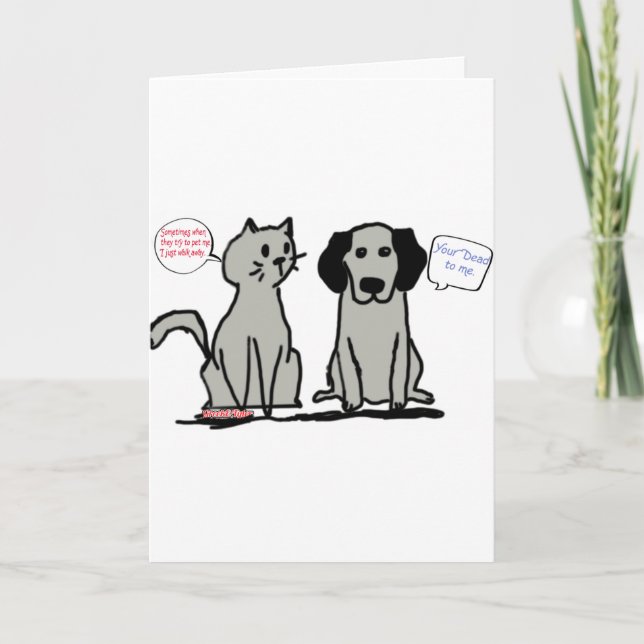 Hund och katt för funktionellt Valentines Helgkort (Framsida)