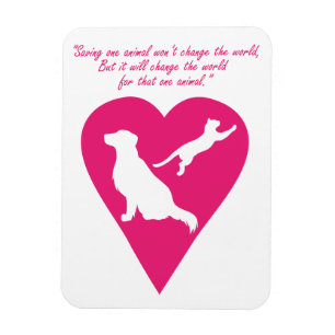 Hund och katt Heart Magnet