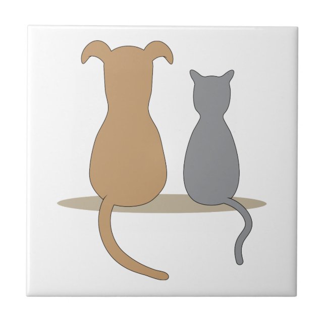 Hund och katt kakelplatta (Framsidan)