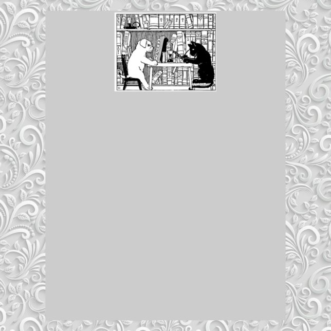 Hund och katt som läser på biblioteket (Skapare uppladdad)