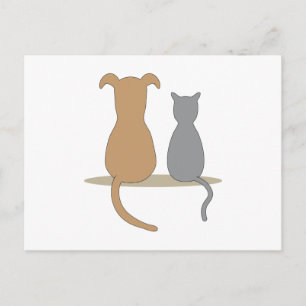 Hund och katt vykort