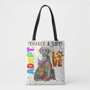 Hund- och kattadoption och Rädding Tote Bag Tygkasse