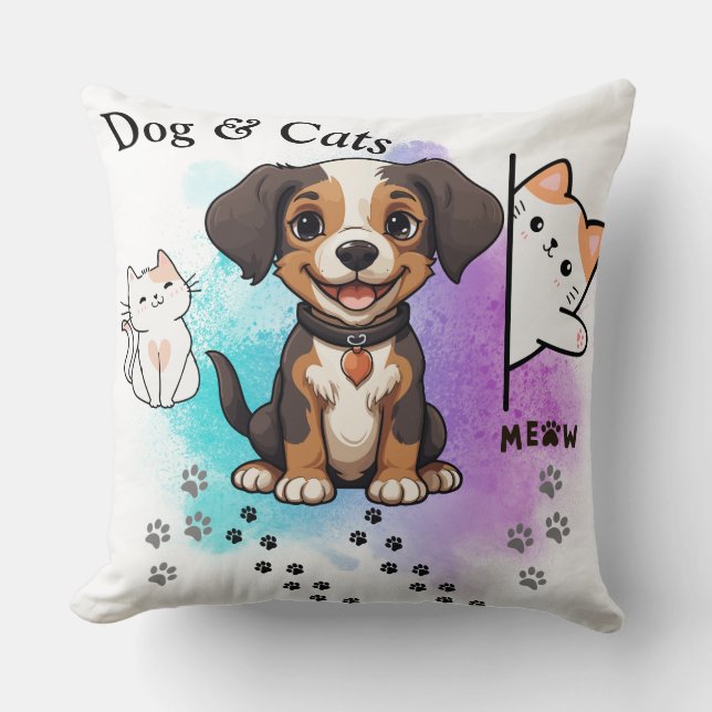 Hund och katter kudde (Framsida)
