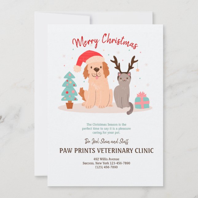 Hund- och kattjulkort inbjudningar (Framsida)