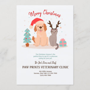 Hund- och kattjulkort inbjudningar