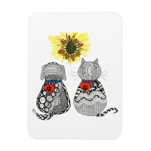 Hund och kattmagnet 3" x 4" magnet
