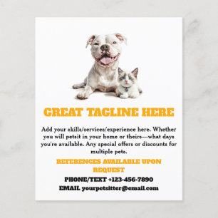Hund och Kitten Pet Sitta Service Flyer