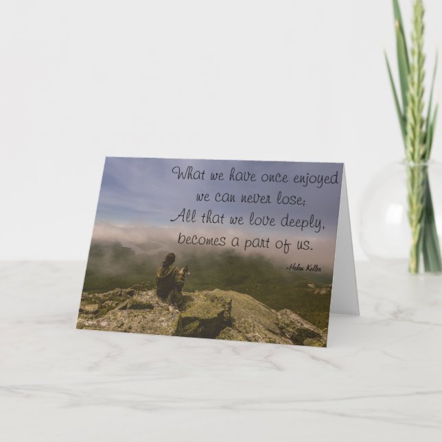 Hund och kvinna på en Rocky Bluff Kort (Framsida)