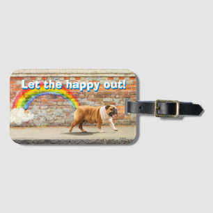 Hund och Rainbow Graffiti Bagagebricka