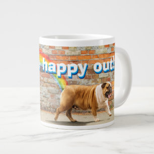 Hund och Rainbow Graffiti Jumbo Mugg