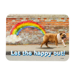 Hund och Rainbow Graffiti Magnet