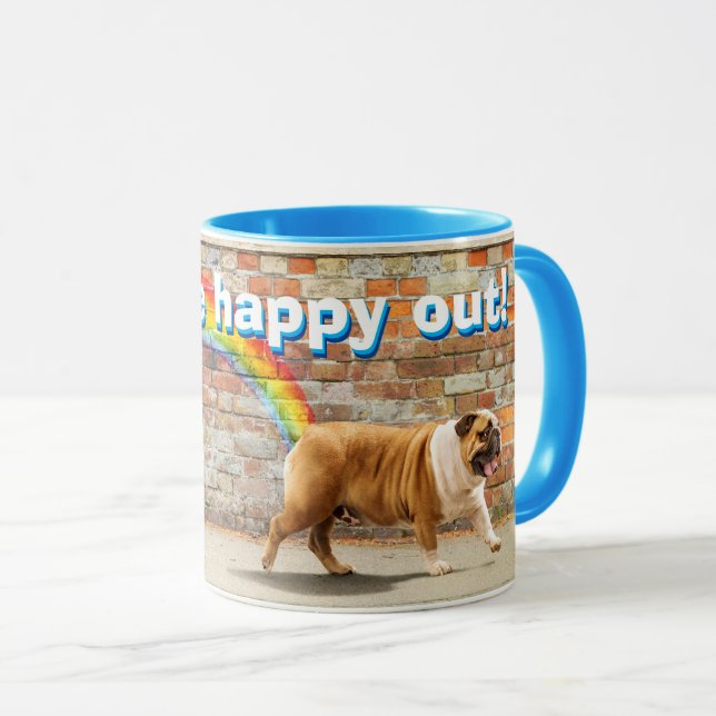 Hund och Rainbow Graffiti Mugg (Framsida höger)