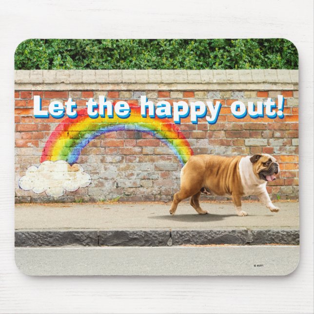 Hund och Rainbow Graffiti Musmatta (Framsidan)