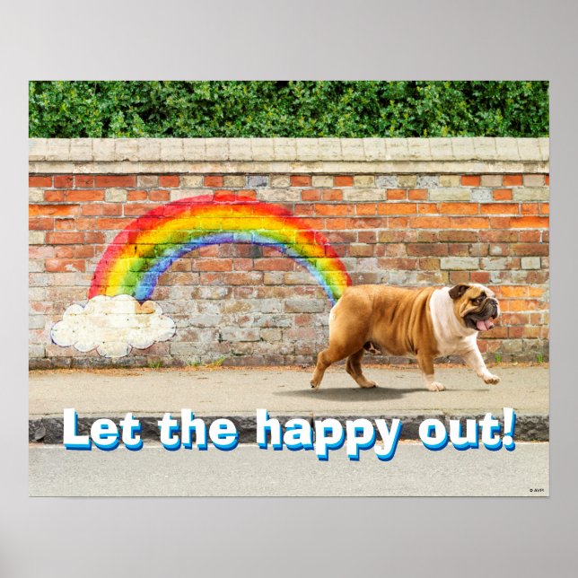 Hund och Rainbow Graffiti Poster (Framsidan)