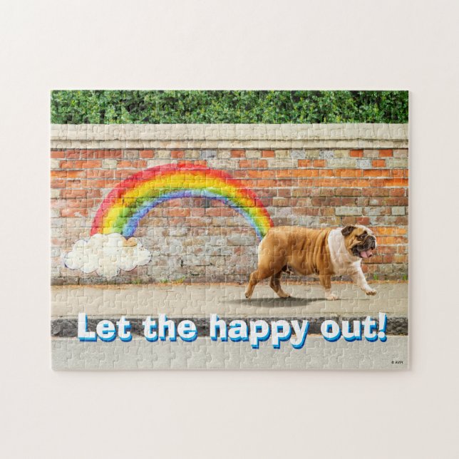 Hund och Rainbow Graffiti Pussel (Horisontell)