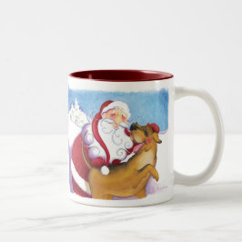 Hund och Santa mugg