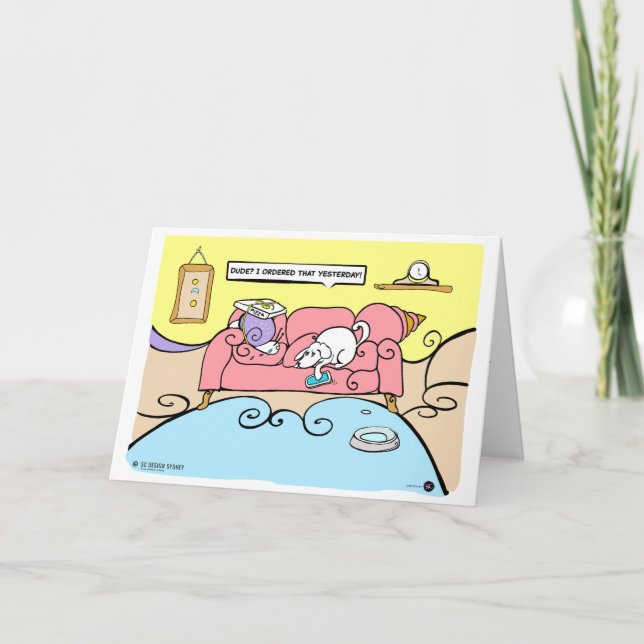 Hund och Snigel Pizza Delivery Funny Card Kort (Framsida)