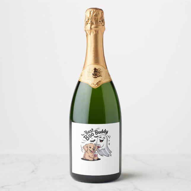Hund och spökdrickande vin. Klassisk T-Shirt (Framsida)