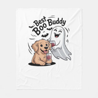Hund och spökdrickande vin. Klassisk T-Shirt Fleecefilt