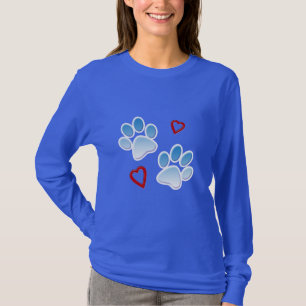 Hund och valptassar och hjärtor t shirt