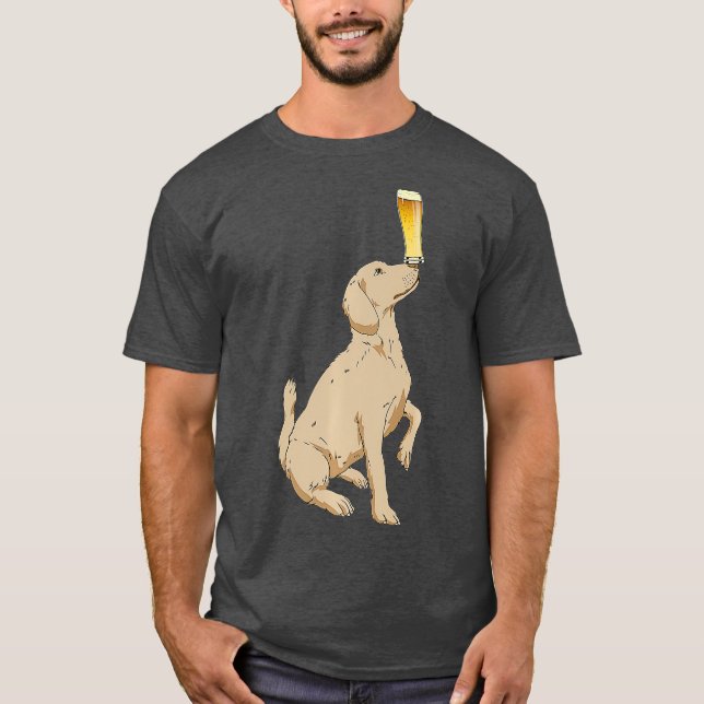 Hund Öl Labrador Retriever Craft Beer T Shirt (Framsida)