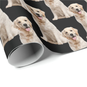 hund om gulden på svart presentpapper