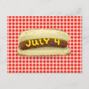 hund om Red Gingham den 4 juli Hett Vykort