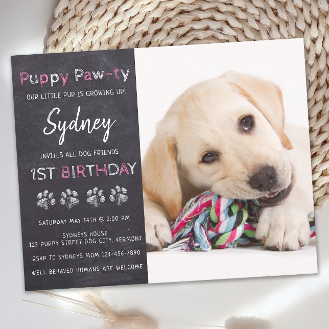 Hund om Rosa av Puppy Pawty Chalkboard (Skapare uppladdad)