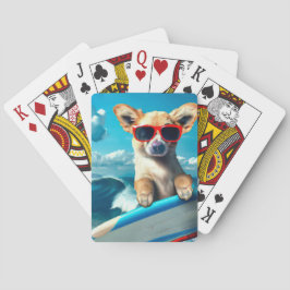 Hund om solglasögon på ytbeläggning AI Art Casinokort