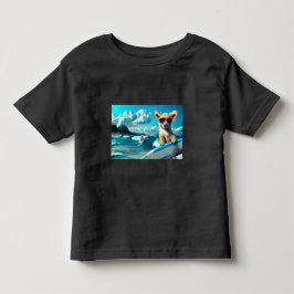 Hund om solglasögon på ytbeläggning AI Art T Shirt