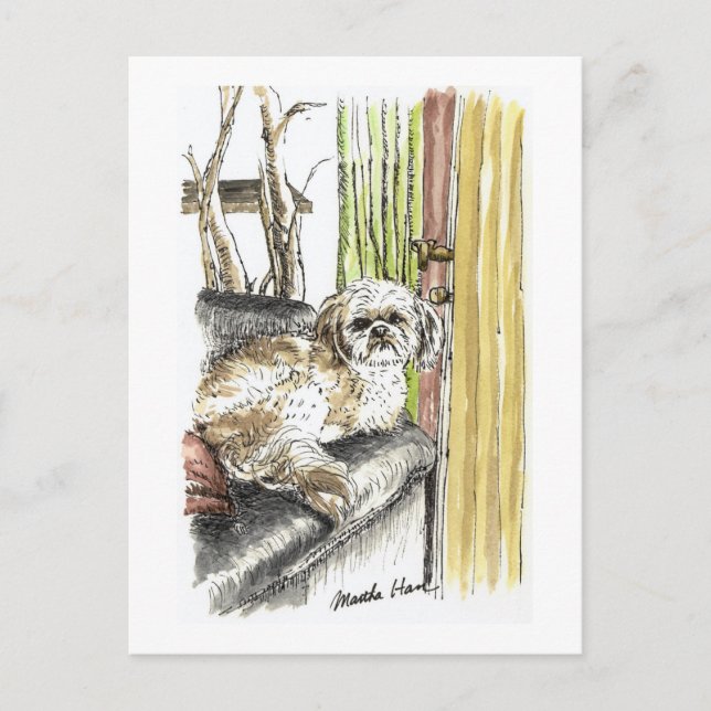 Hund om vykort för soffa (Framsida)