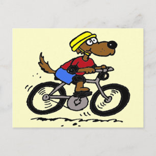 Hund On Bike Vykort